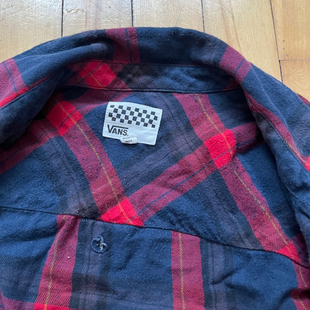 Vans Plaid Flannel Long Sleeve Button Up Shirt Men's Size Medium